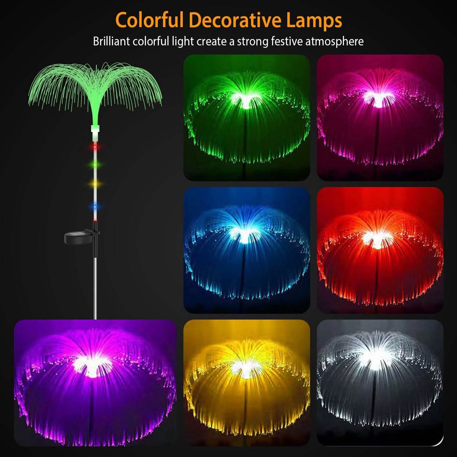 4-Piece: Solar Powered Jellyfish Lights Outdoor Lighting - Tophatter Daily Deals