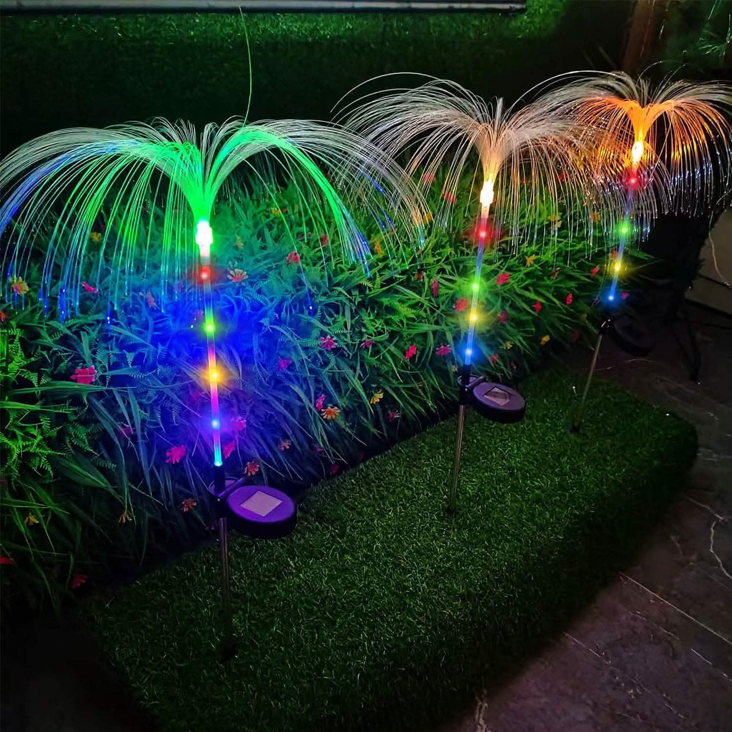 4-Piece: Solar Powered Jellyfish Lights Outdoor Lighting - Tophatter Daily Deals