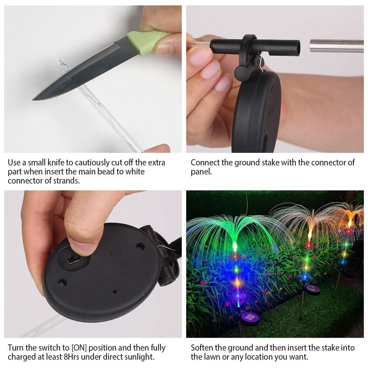 4-Piece: Solar Powered Jellyfish Lights Outdoor Lighting - Tophatter Daily Deals