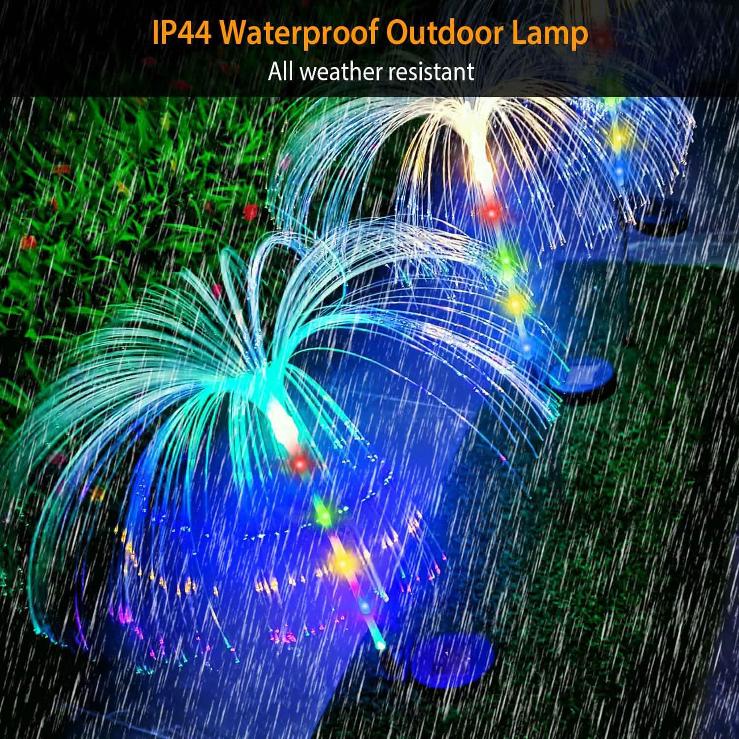 4-Piece: Solar Powered Jellyfish Lights Outdoor Lighting - Tophatter Daily Deals