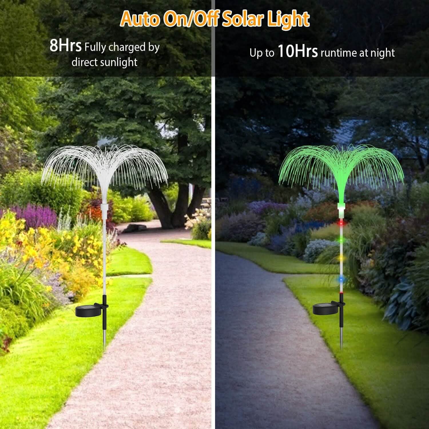 4-Piece: Solar Powered Jellyfish Lights Outdoor Lighting - Tophatter Daily Deals