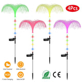 4-Piece: Solar Powered Jellyfish Lights Outdoor Lighting - Tophatter Daily Deals