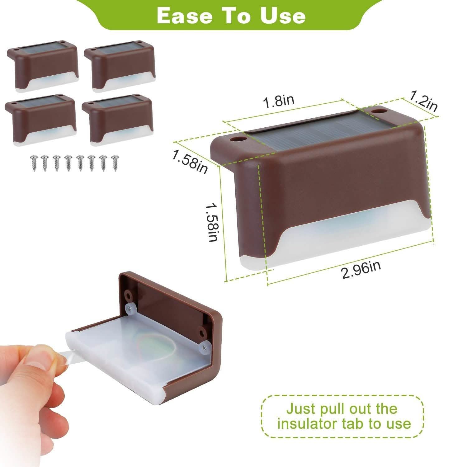 4-Piece: Solar Powered LED Step Lights Outdoor Lighting - Tophatter Daily Deals