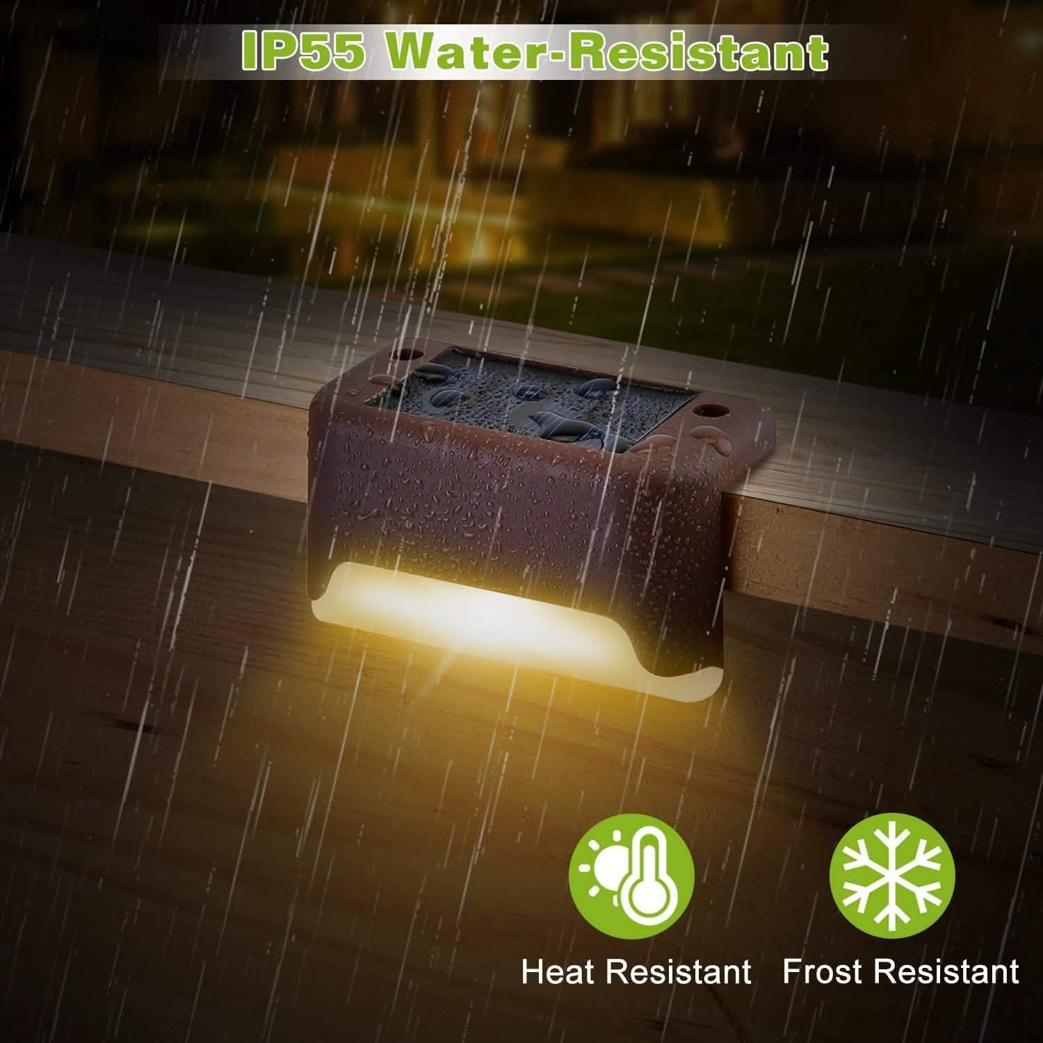 4-Piece: Solar Powered LED Step Lights Outdoor Lighting - Tophatter Daily Deals