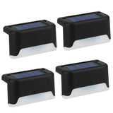4-Piece: Solar Powered LED Step Lights Solar Outdoor Lights - Tophatter Daily Deals