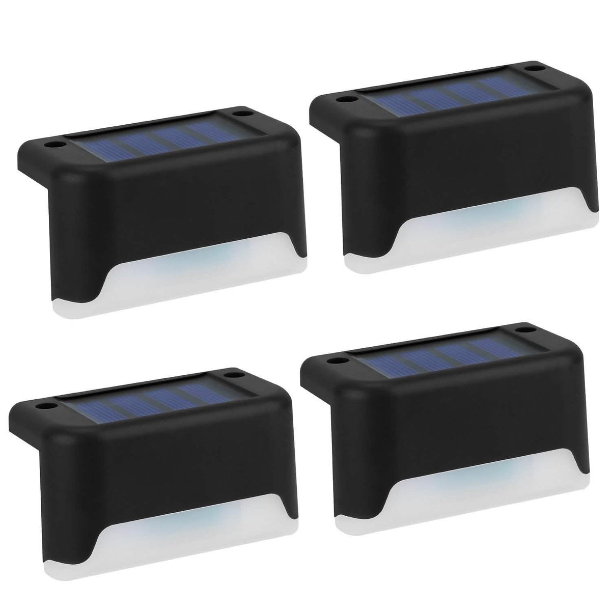 4-Piece: Solar Powered LED Step Lights Solar Outdoor Lights - Tophatter Daily Deals