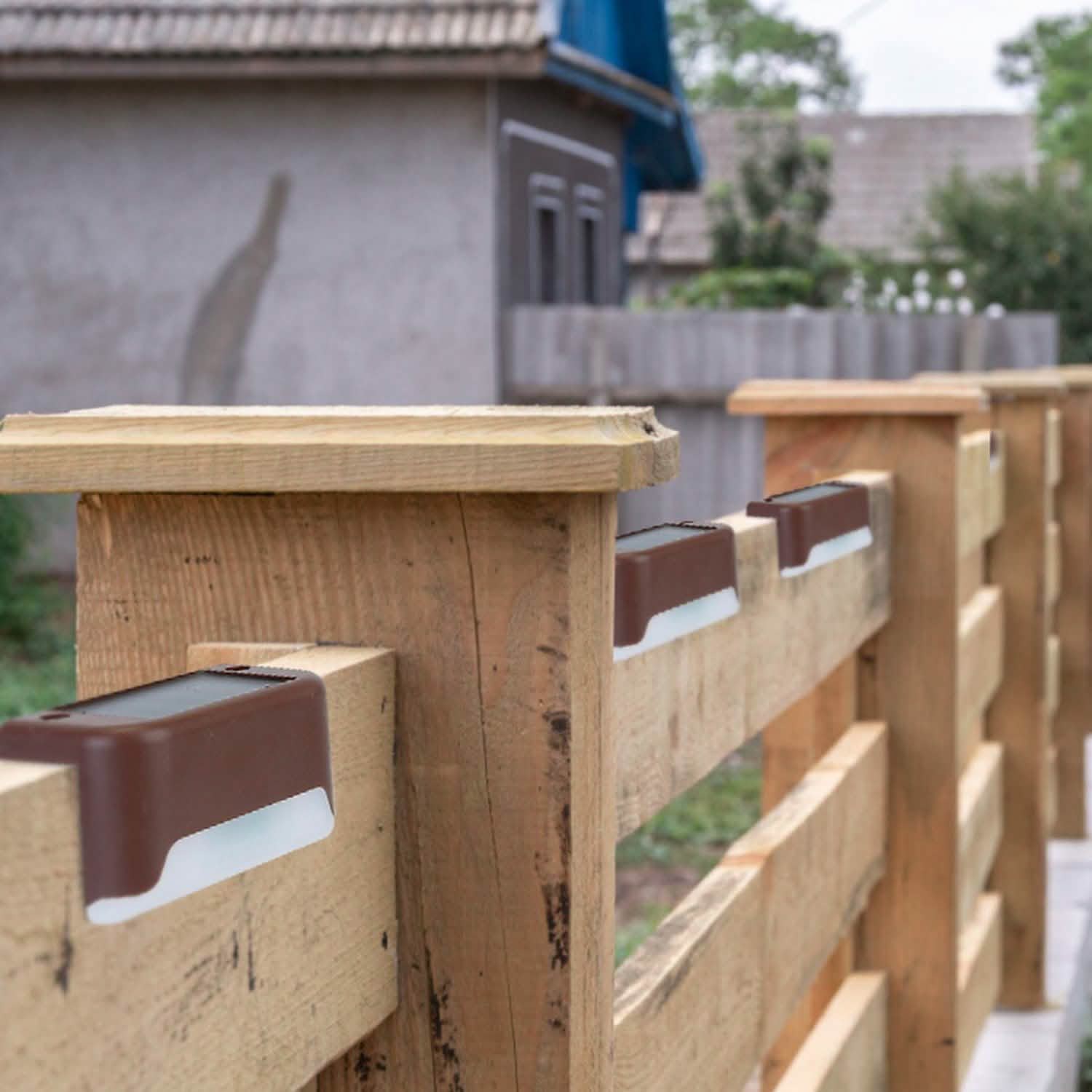 4-Piece: Solar Powered LED Step Lights Outdoor Lighting - Tophatter Daily Deals