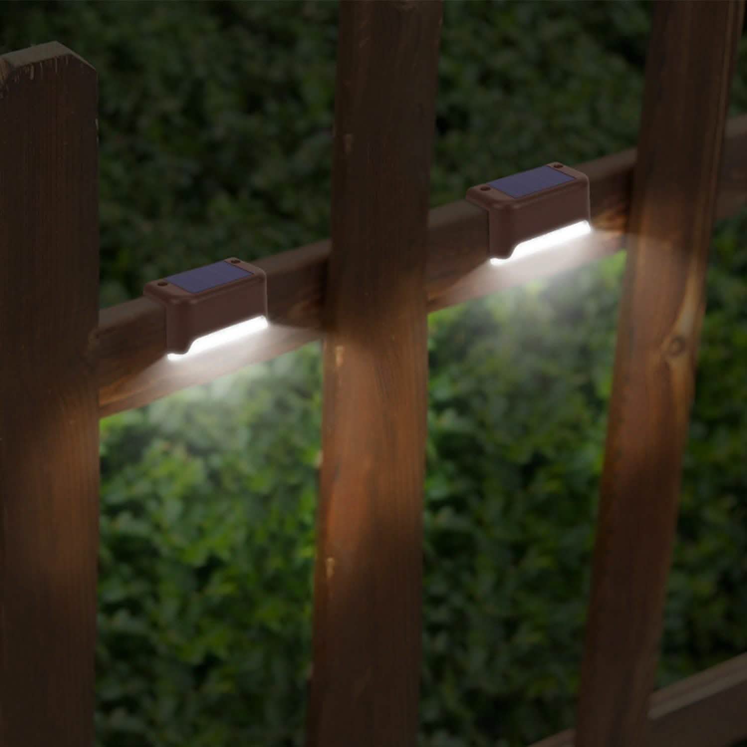 4-Piece: Solar Powered LED Step Lights Outdoor Lighting - Tophatter Daily Deals