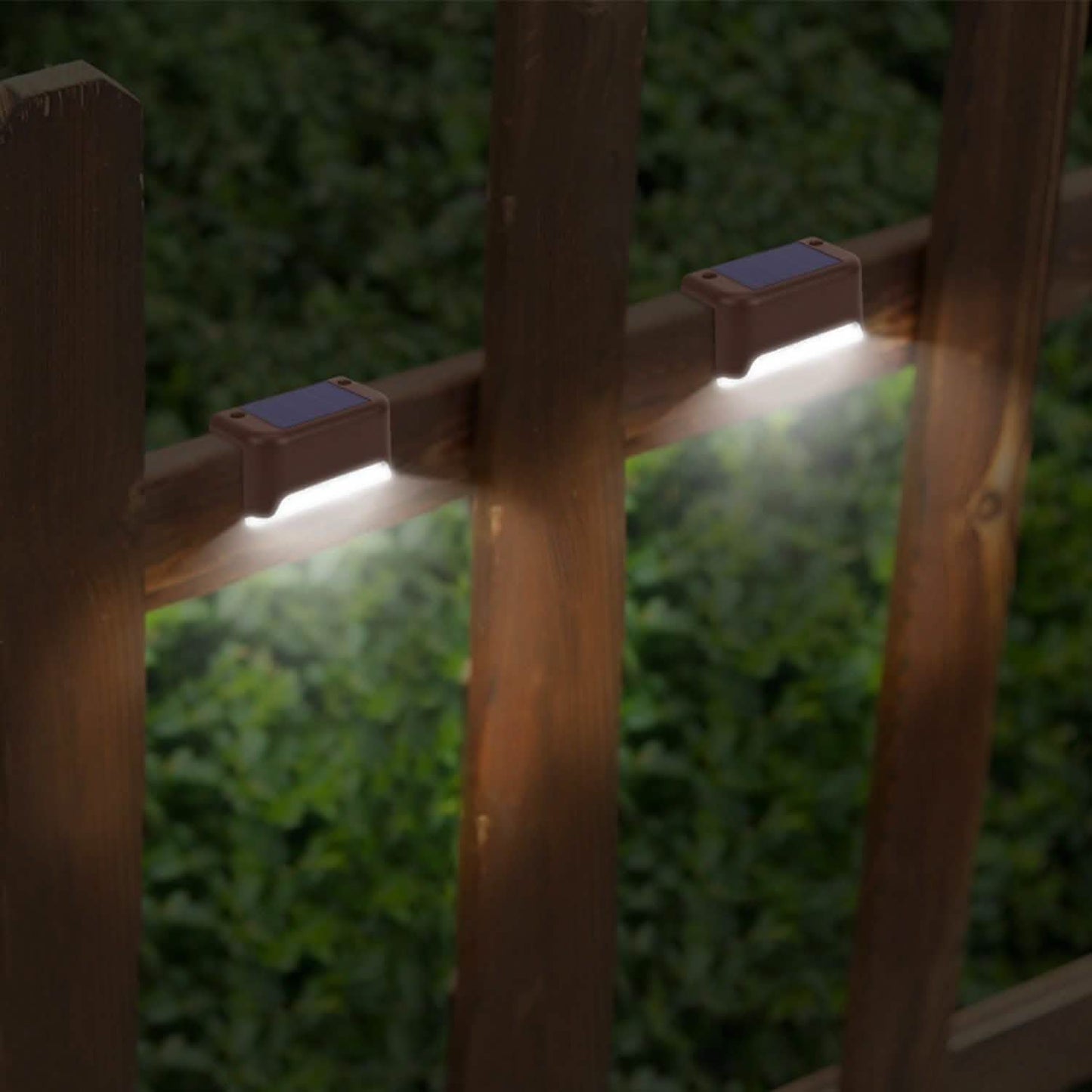 4-Piece: Solar Powered LED Step Lights Outdoor Lighting - Tophatter Daily Deals