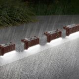 4-Piece: Solar Powered LED Step Lights Solar Outdoor Lights - Tophatter Daily Deals