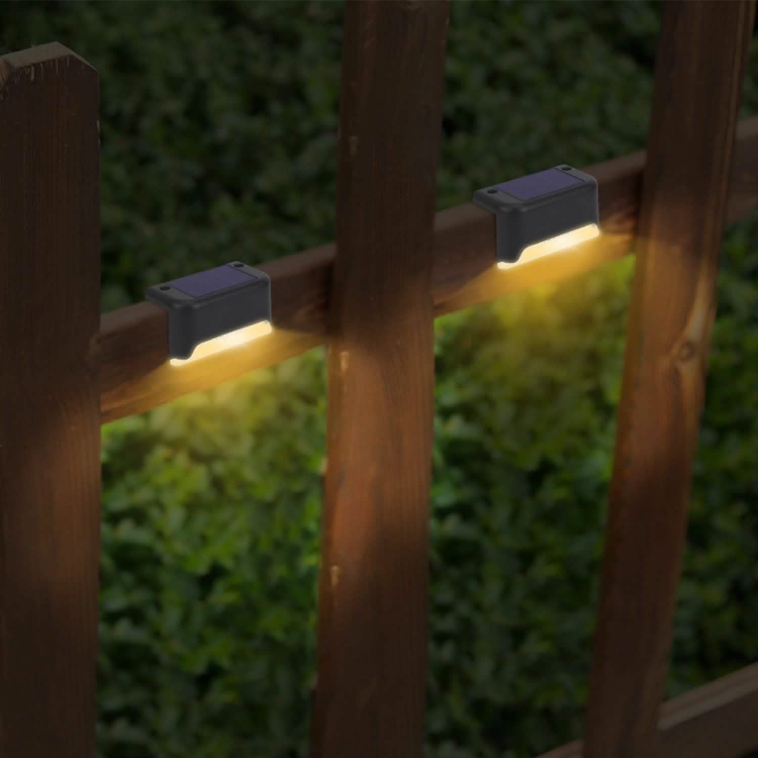 4-Piece: Solar Powered LED Step Lights Outdoor Lighting - Tophatter Daily Deals