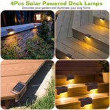 4-Piece: Solar Powered LED Step Lights Outdoor Lighting - Tophatter Daily Deals