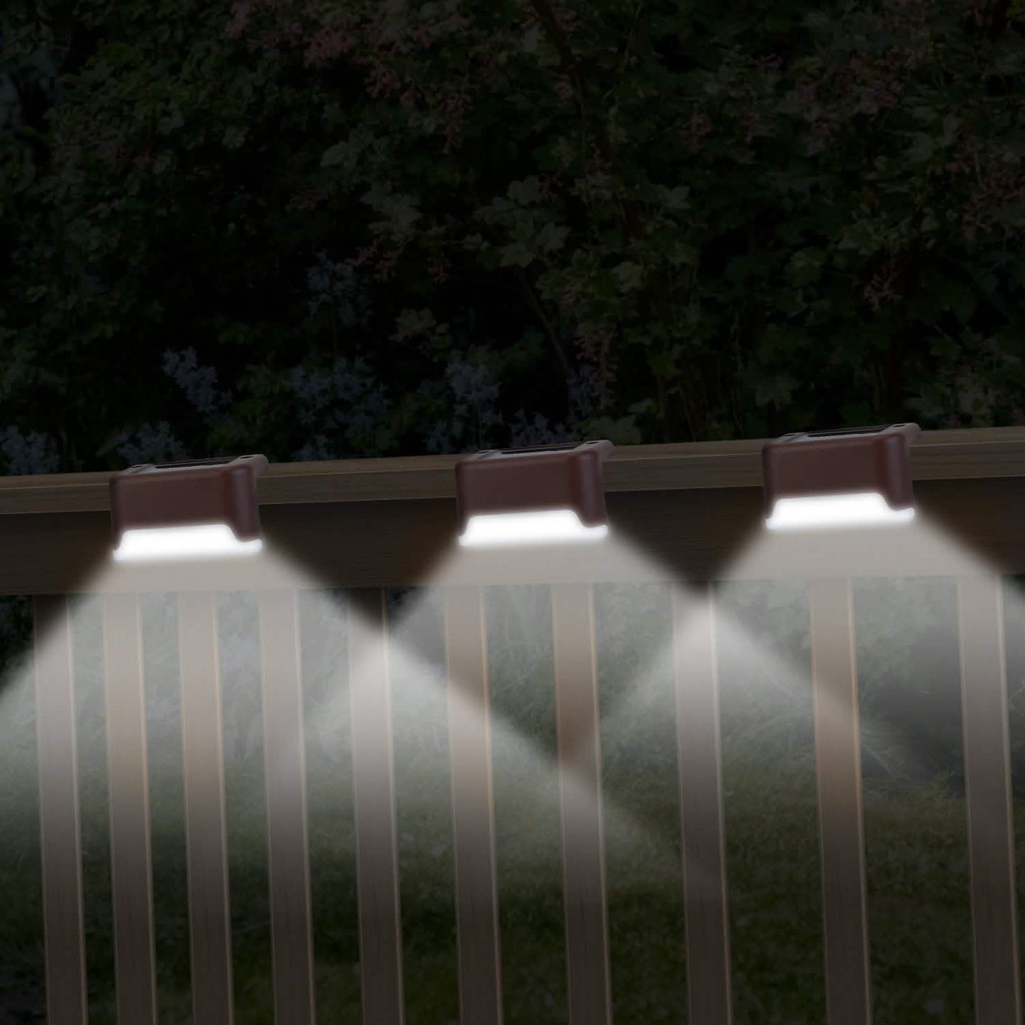 4-Piece: Solar Powered LED Step Lights Outdoor Lighting - Tophatter Daily Deals
