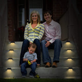 4-Piece: Solar Powered LED Step Lights Solar Outdoor Lights - Tophatter Daily Deals