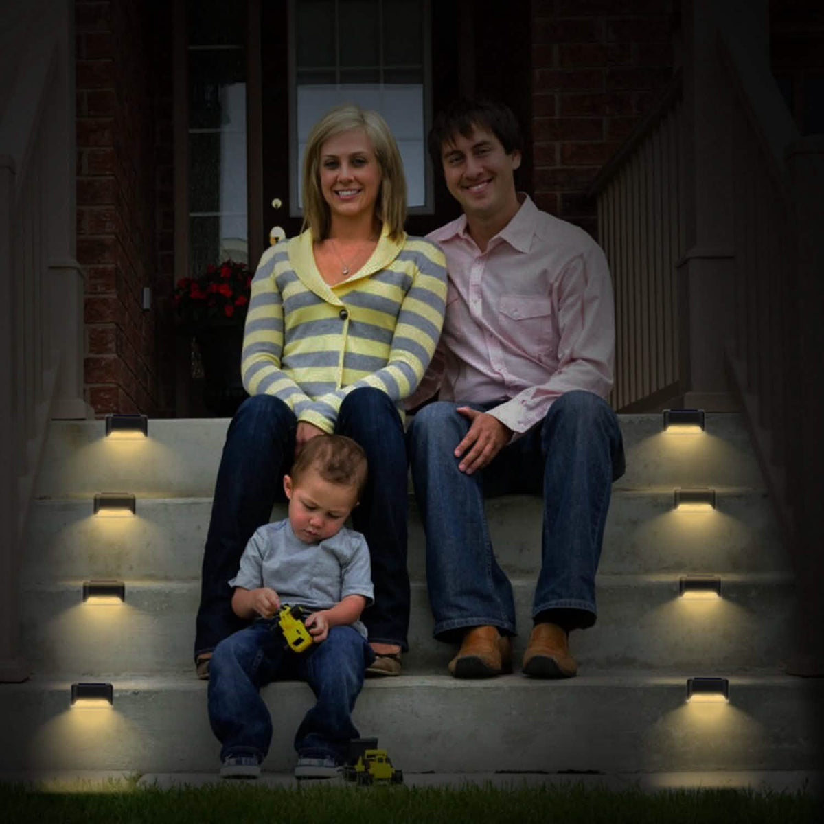 4-Piece: Solar Powered LED Step Lights Solar Outdoor Lights - Tophatter Daily Deals