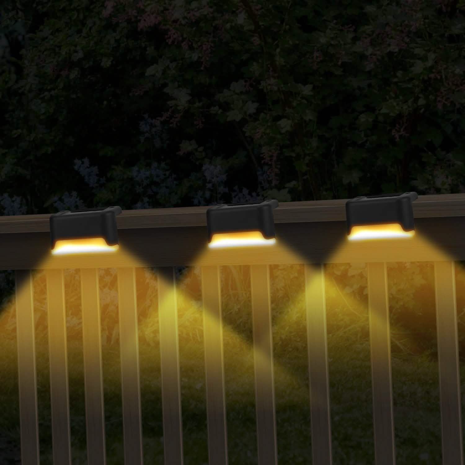 4-Piece: Solar Powered LED Step Lights Outdoor Lighting - Tophatter Daily Deals