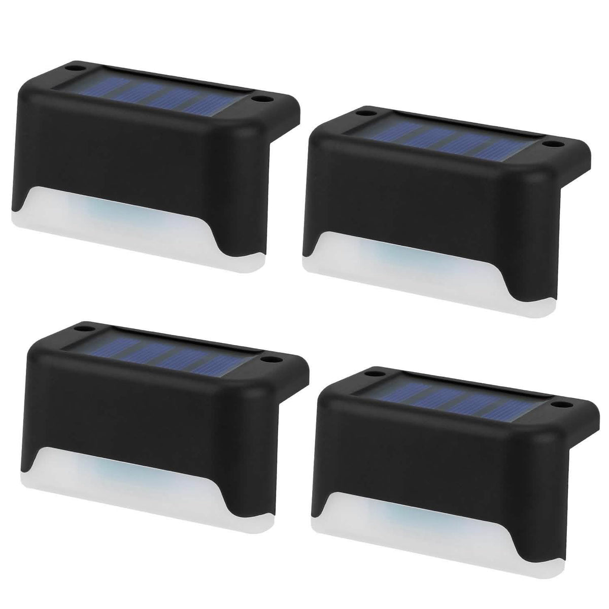 4-Piece: Solar Powered LED Step Lights Solar Outdoor Lights - Tophatter Daily Deals