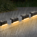 4-Piece: Solar Powered LED Step Lights Solar Outdoor Lights - Tophatter Daily Deals