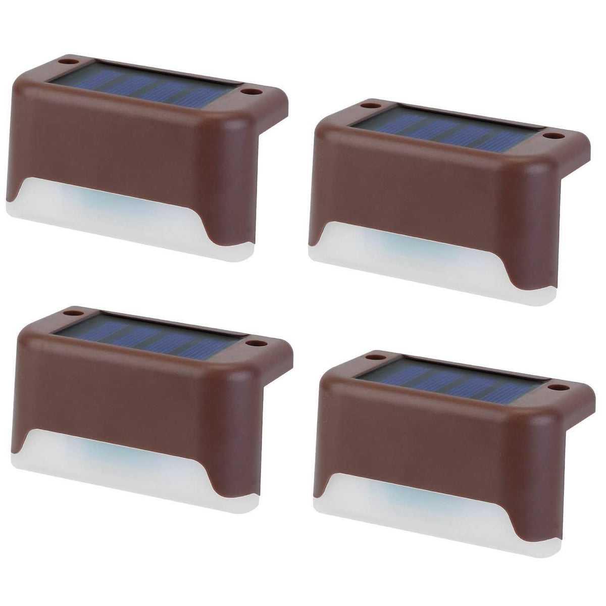 4-Piece: Solar Powered LED Step Lights Solar Outdoor Lights - Tophatter Daily Deals