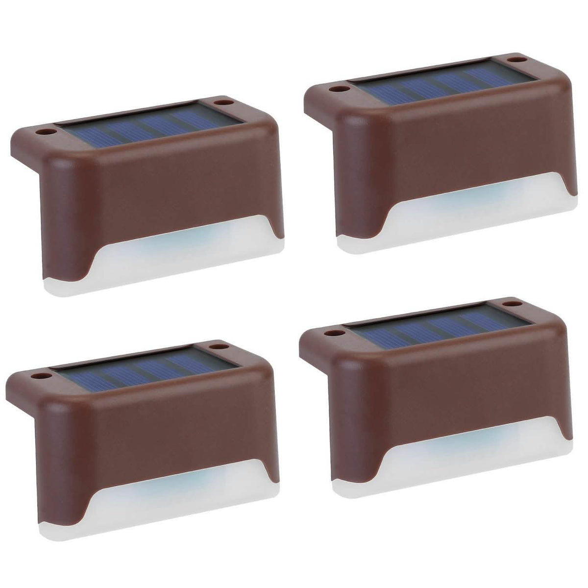 4-Piece: Solar Powered LED Step Lights Solar Outdoor Lights - Tophatter Daily Deals
