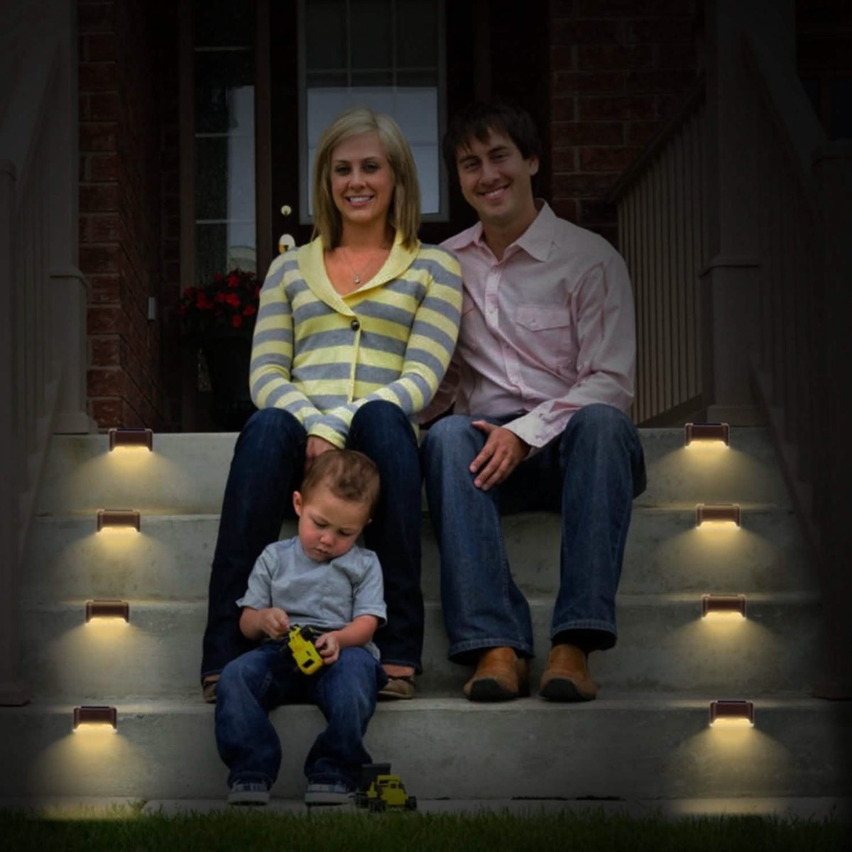4-Piece: Solar Powered LED Step Lights Solar Outdoor Lights - Tophatter Daily Deals