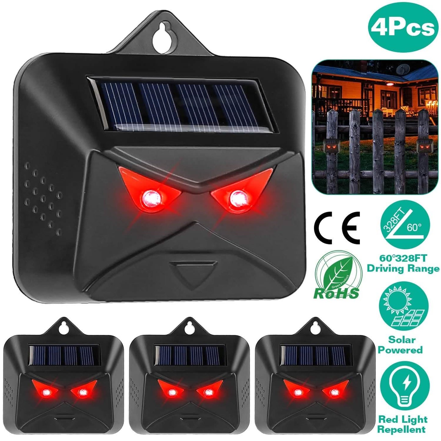 4-Piece: Solar Predator Control Light Pest Control - Tophatter Daily Deals