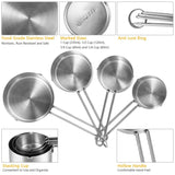4-Piece: Stainless Steel Measuring Cups Stackable Kitchen Spoons Set Kitchen Tools & Gadgets - Tophatter Daily Deals