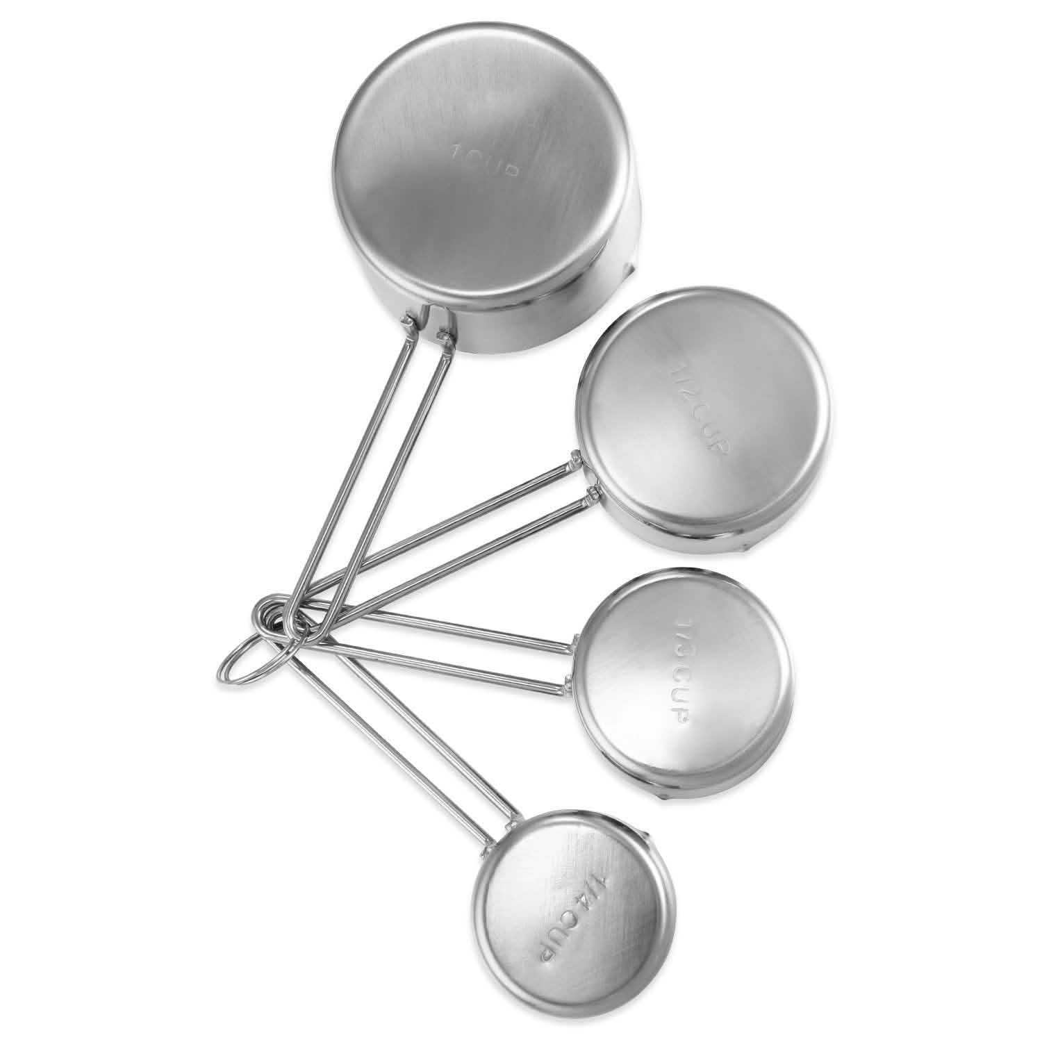 4-Piece: Stainless Steel Measuring Cups Stackable Kitchen Spoons Set Kitchen Tools & Gadgets - Tophatter Daily Deals