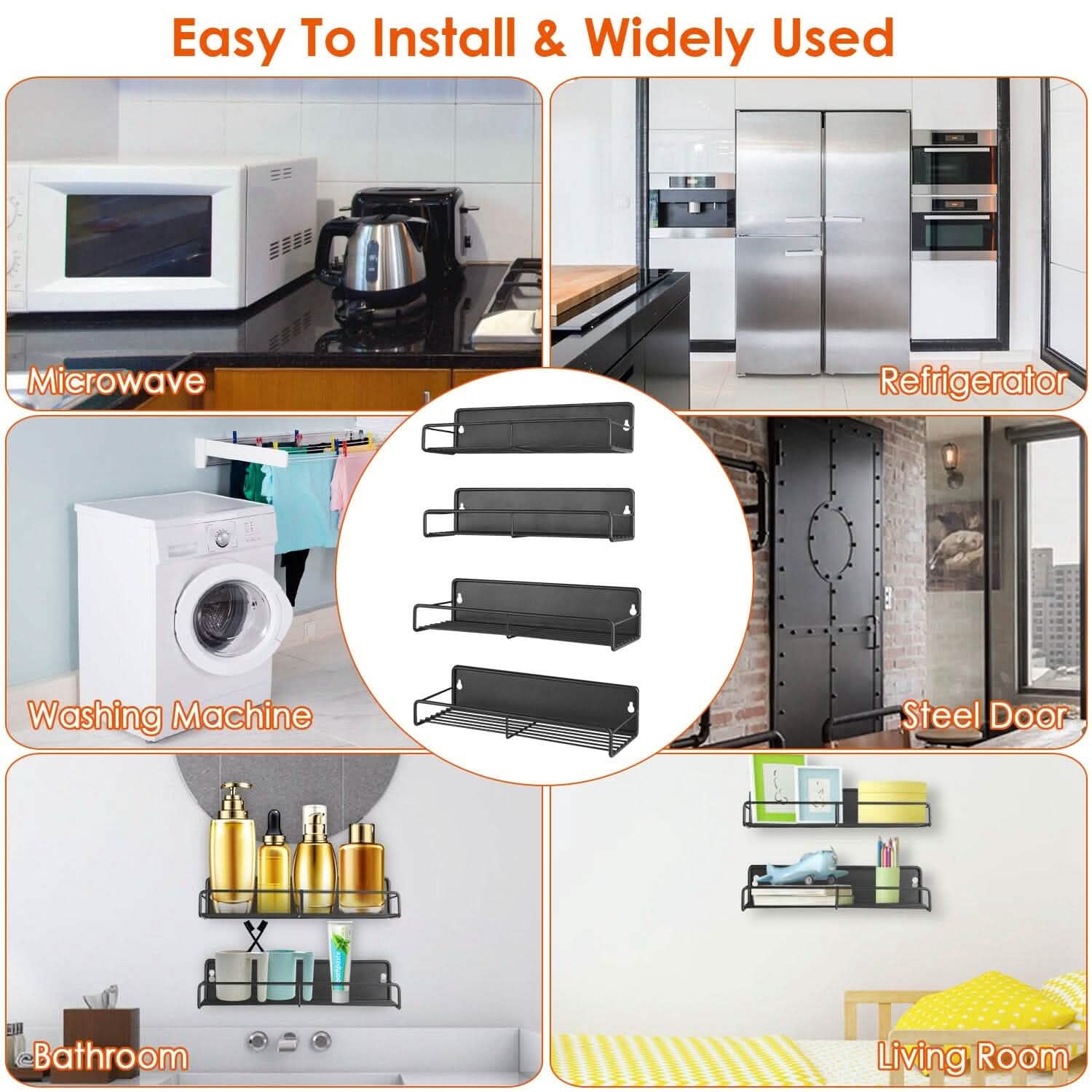 4-Piece: Strong Magnetic Spice Rack Organizer Kitchen Storage - Tophatter Daily Deals
