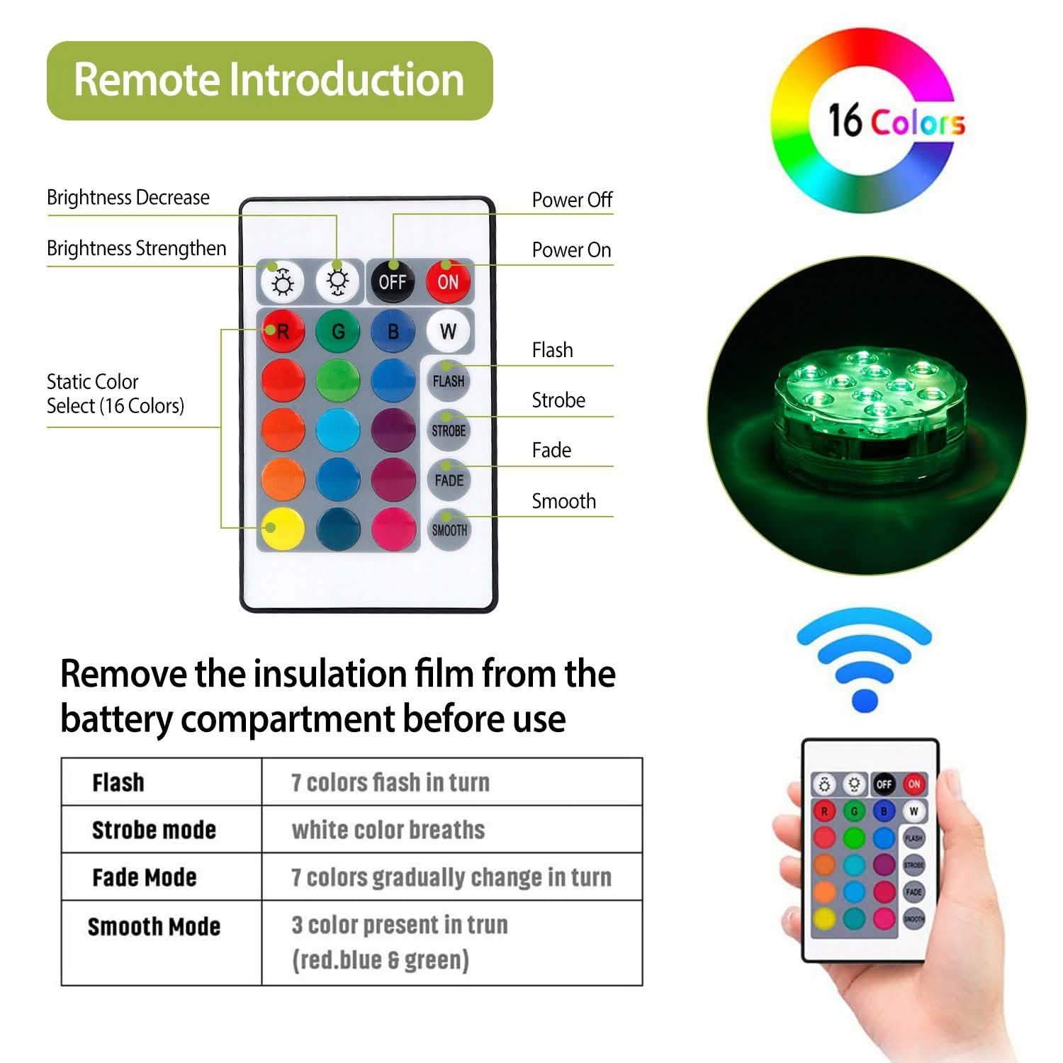 4-Piece: Submersible RGB LED Lights Indoor Lighting - Tophatter Daily Deals