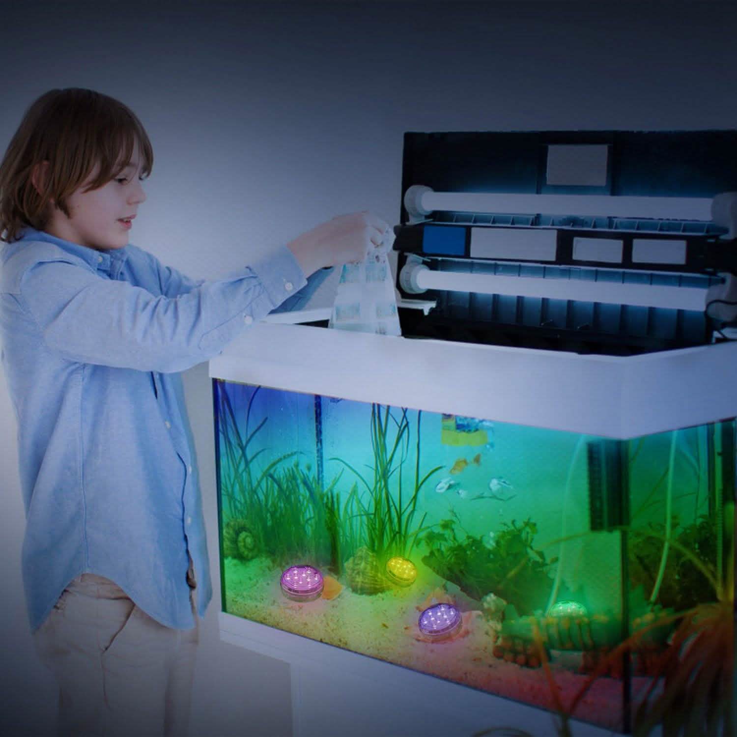 4-Piece: Submersible RGB LED Lights Indoor Lighting - Tophatter Daily Deals