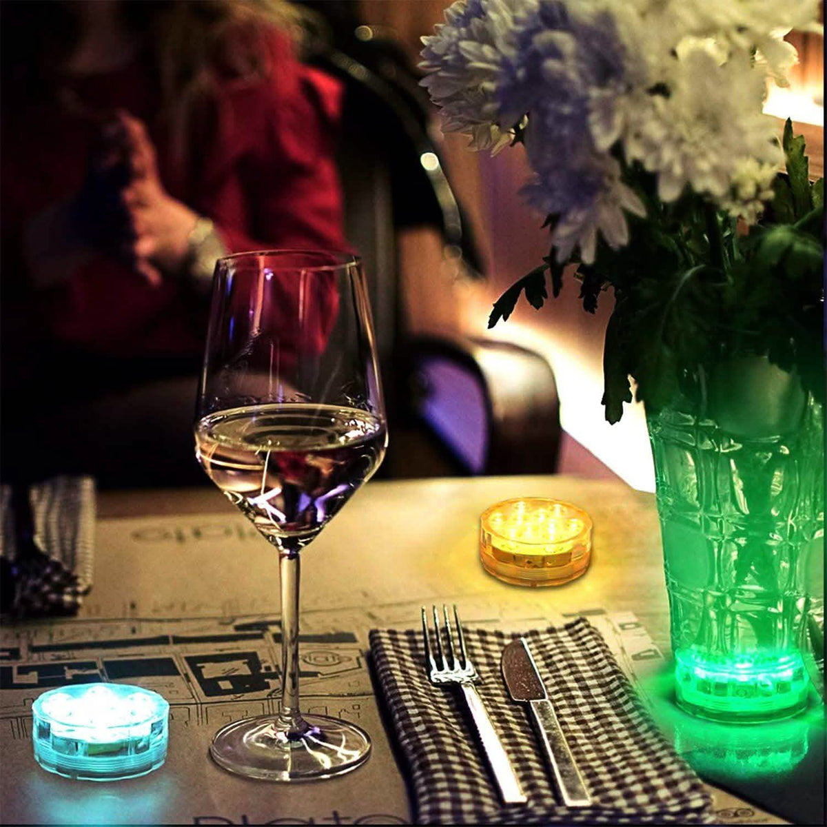 4-Piece: Submersible RGB LED Lights Indoor Lighting - Tophatter Daily Deals