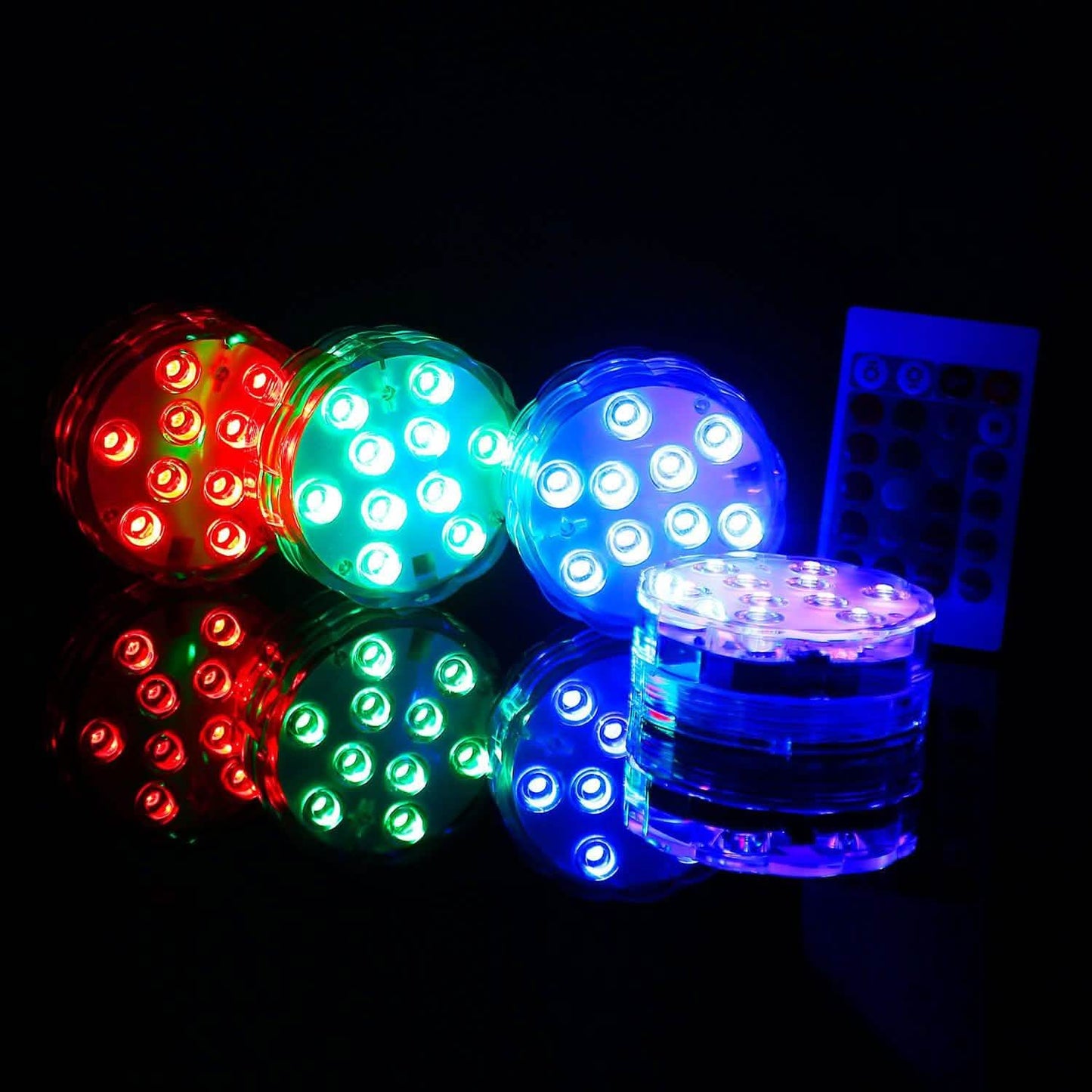 4-Piece: Submersible RGB LED Lights Indoor Lighting - Tophatter Daily Deals