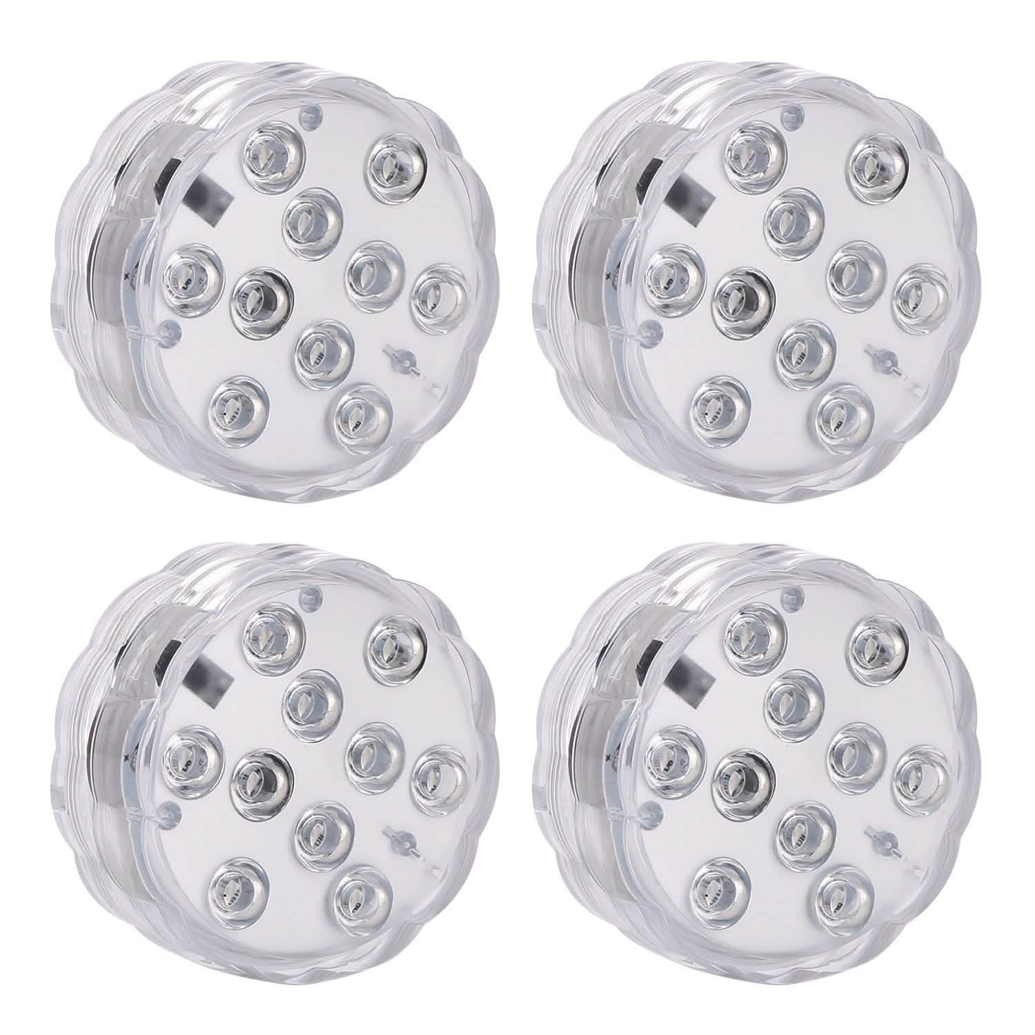4-Piece: Submersible RGB LED Lights Indoor Lighting - Tophatter Daily Deals