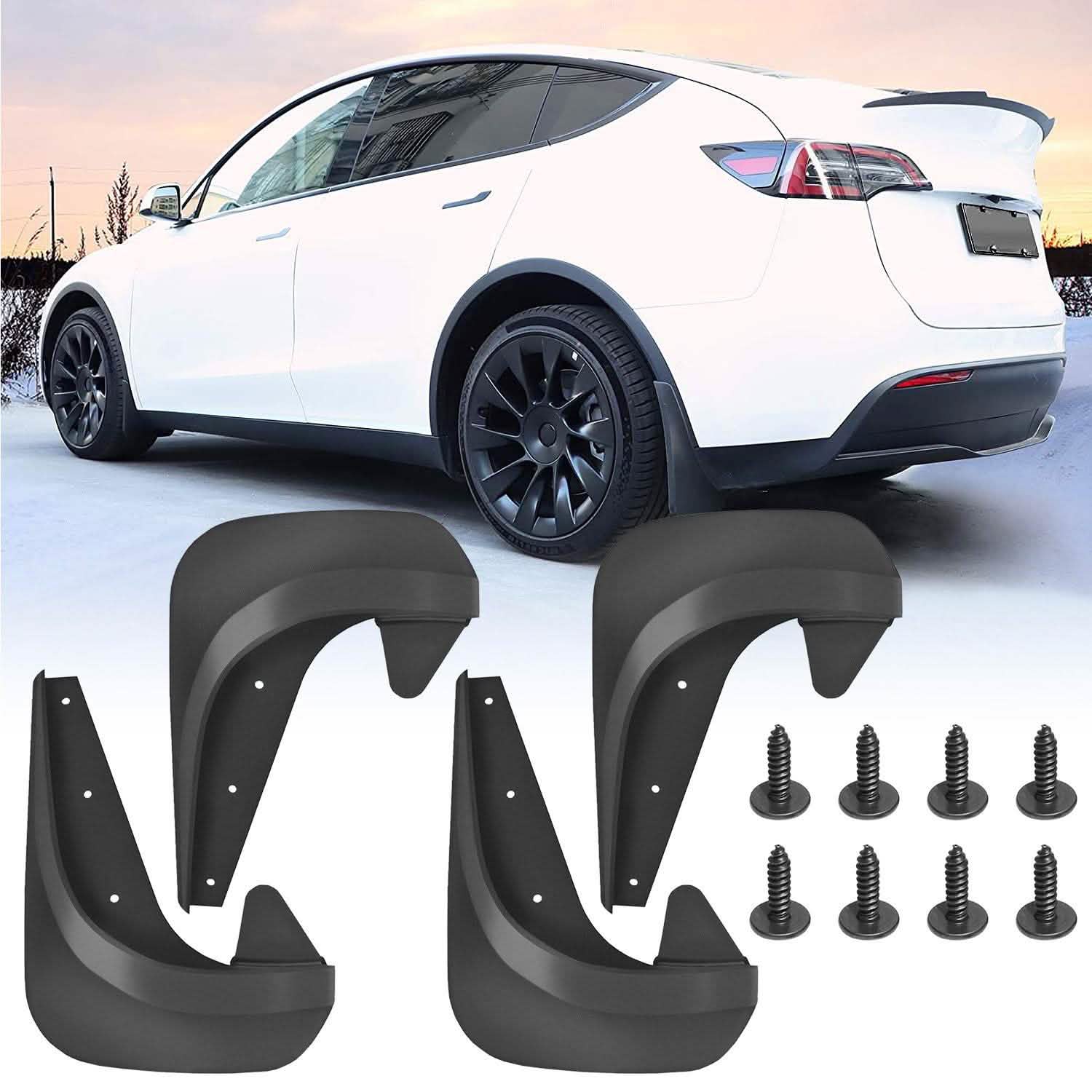 4-Piece: Universal Fit Car Mudguard Flaps Automotive - Tophatter Daily Deals