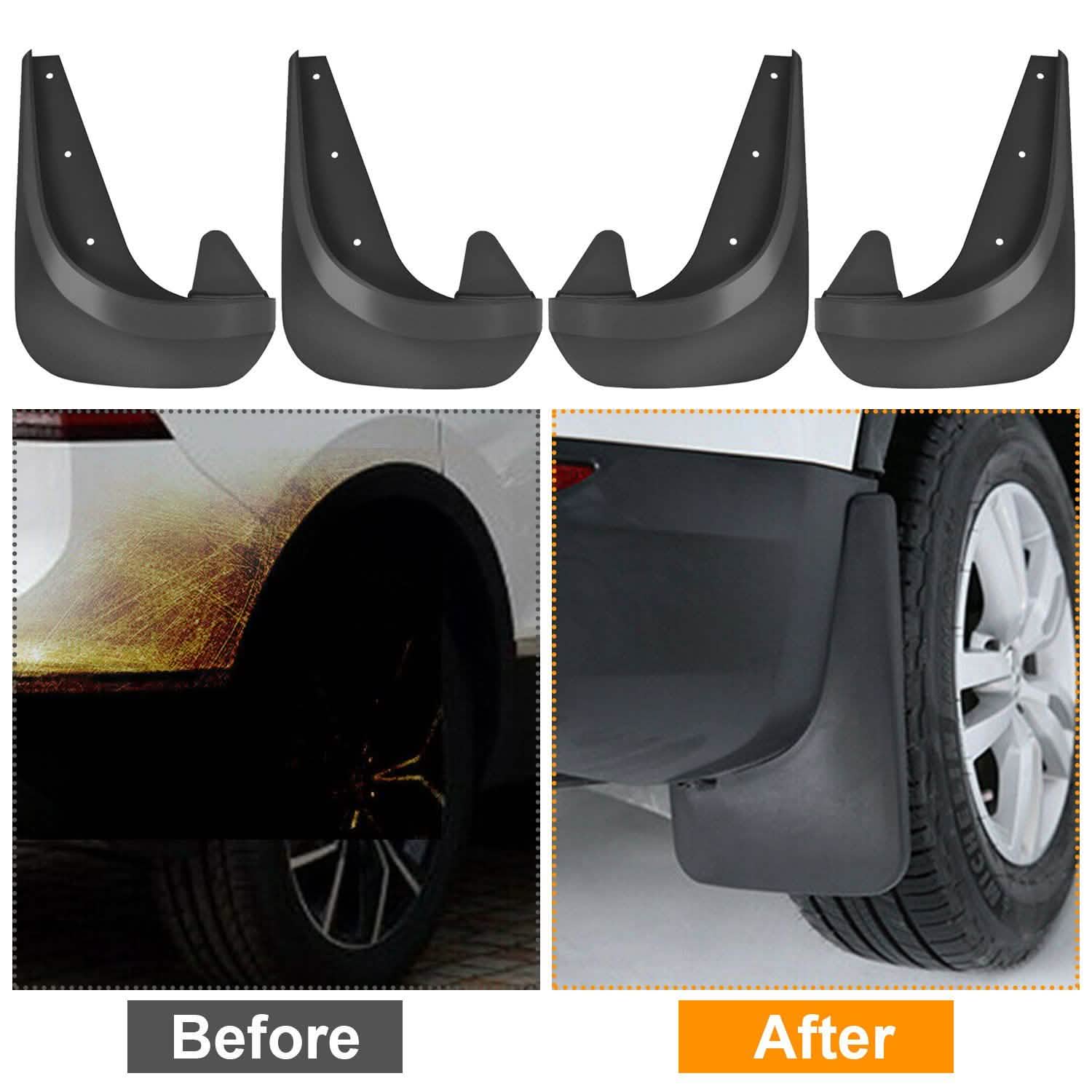 4-Piece: Universal Fit Car Mudguard Flaps Automotive - Tophatter Daily Deals