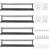 4-Piece: Wall Mount Spice Racks Kitchen Storage - Tophatter Daily Deals