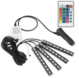 4-Pieces: 36 LEDs 12V Car Atmosphere Light Strip Automotive - Tophatter Daily Deals
