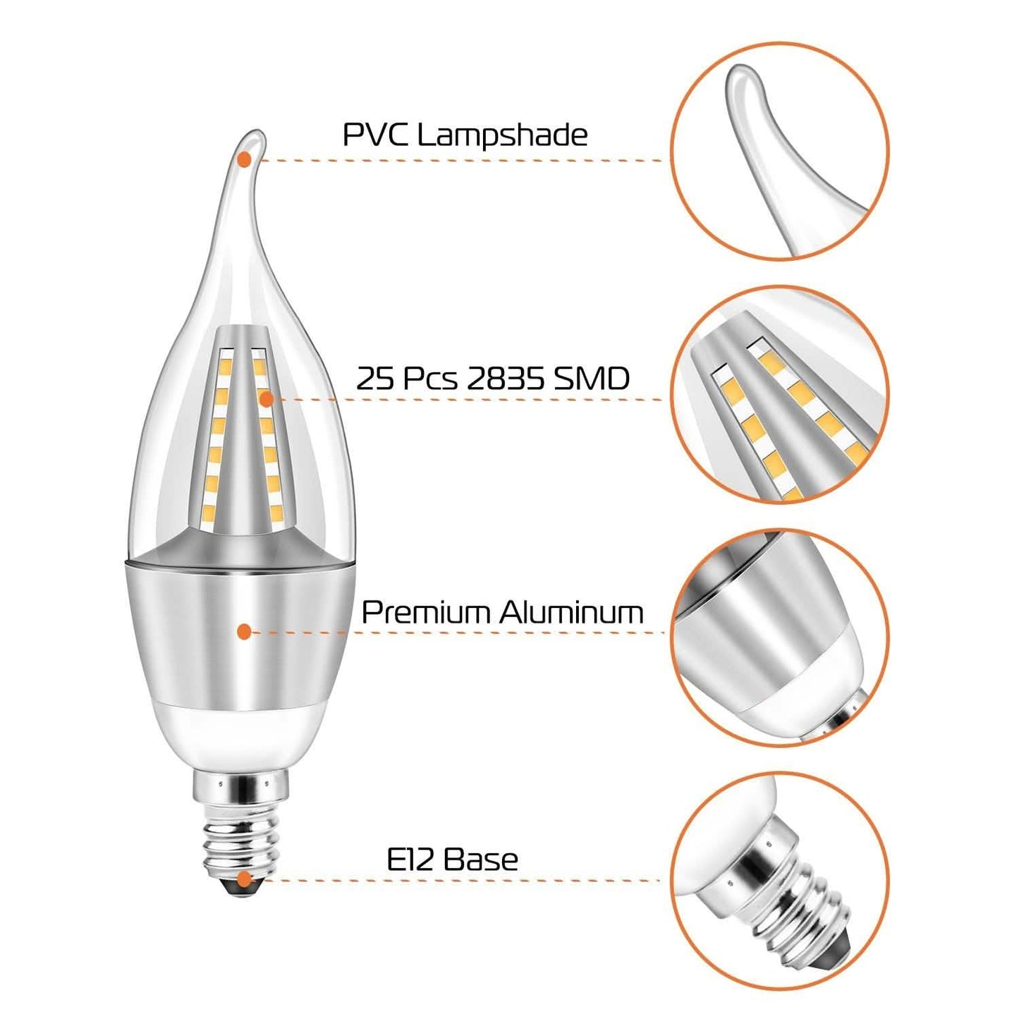 4-Pieces: 5W E12 Candelaria Bulbs Indoor Lighting - Tophatter Daily Deals