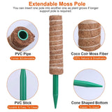 4-Pieces: Coco Coir Extendable Moss Pole for Climbing Plants Garden & Patio - Tophatter Daily Deals