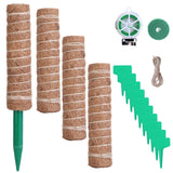 4-Pieces: Coco Coir Extendable Moss Pole for Climbing Plants Garden & Patio - Tophatter Daily Deals