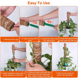 4-Pieces: Coco Coir Extendable Moss Pole for Climbing Plants Garden & Patio - Tophatter Daily Deals