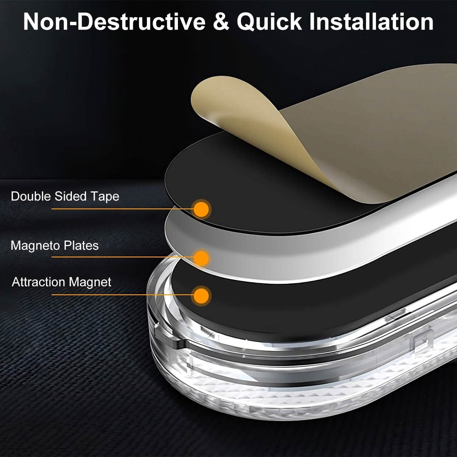 4-Pieces: Cordless Car Interior Light USB Rechargeable Automotive - Tophatter Daily Deals