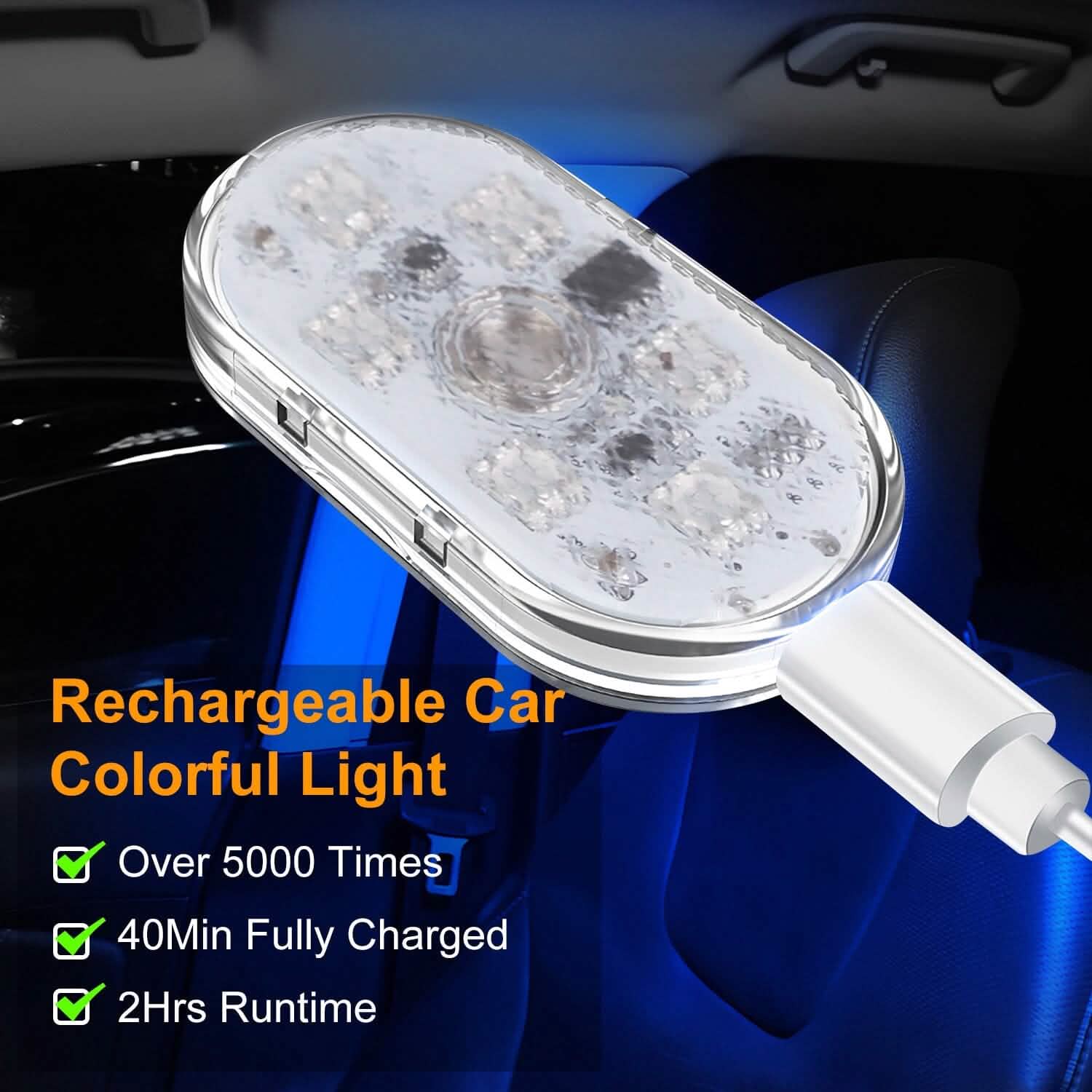 4-Pieces: Cordless Car Interior Light USB Rechargeable Automotive - Tophatter Daily Deals
