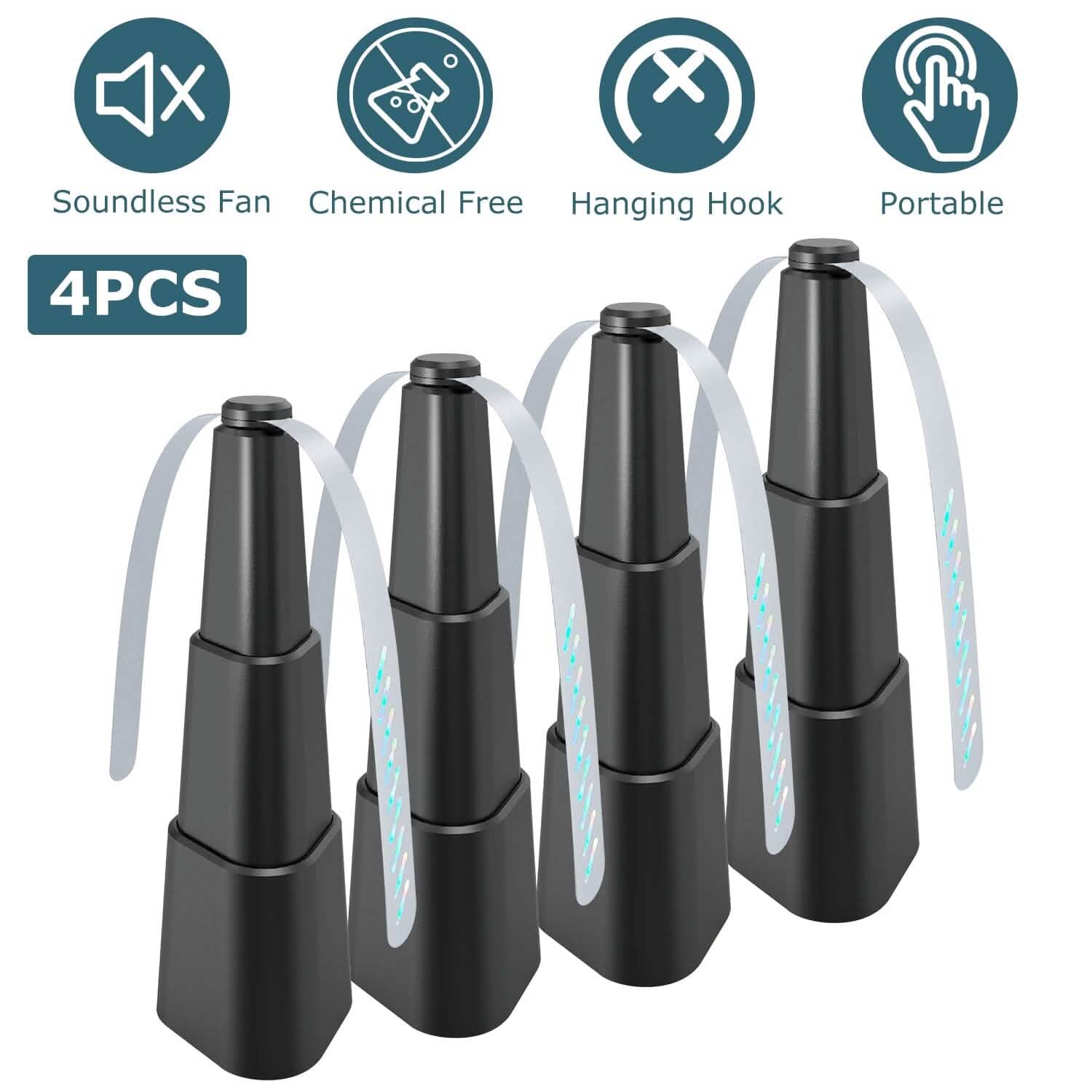 4-Pieces: Fly Repellent Fan Table Top Battery Powered Bug Deterrent Pest Control - Tophatter Daily Deals