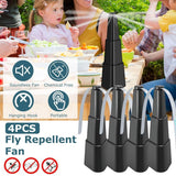 4-Pieces: Fly Repellent Fan Table Top Battery Powered Bug Deterrent Pest Control - Tophatter Daily Deals