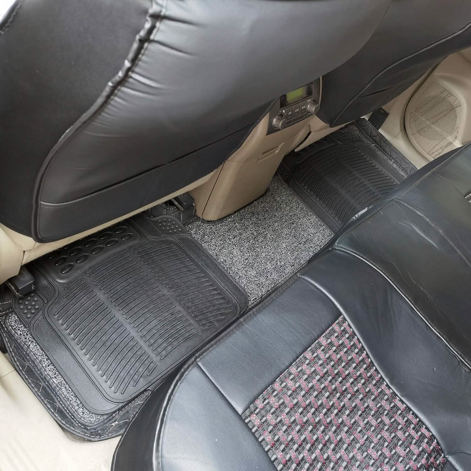 4-Pieces: Heavy Duty PVC Rubber Automotive Floor Mats with Trimmable Design Automotive - Tophatter Daily Deals