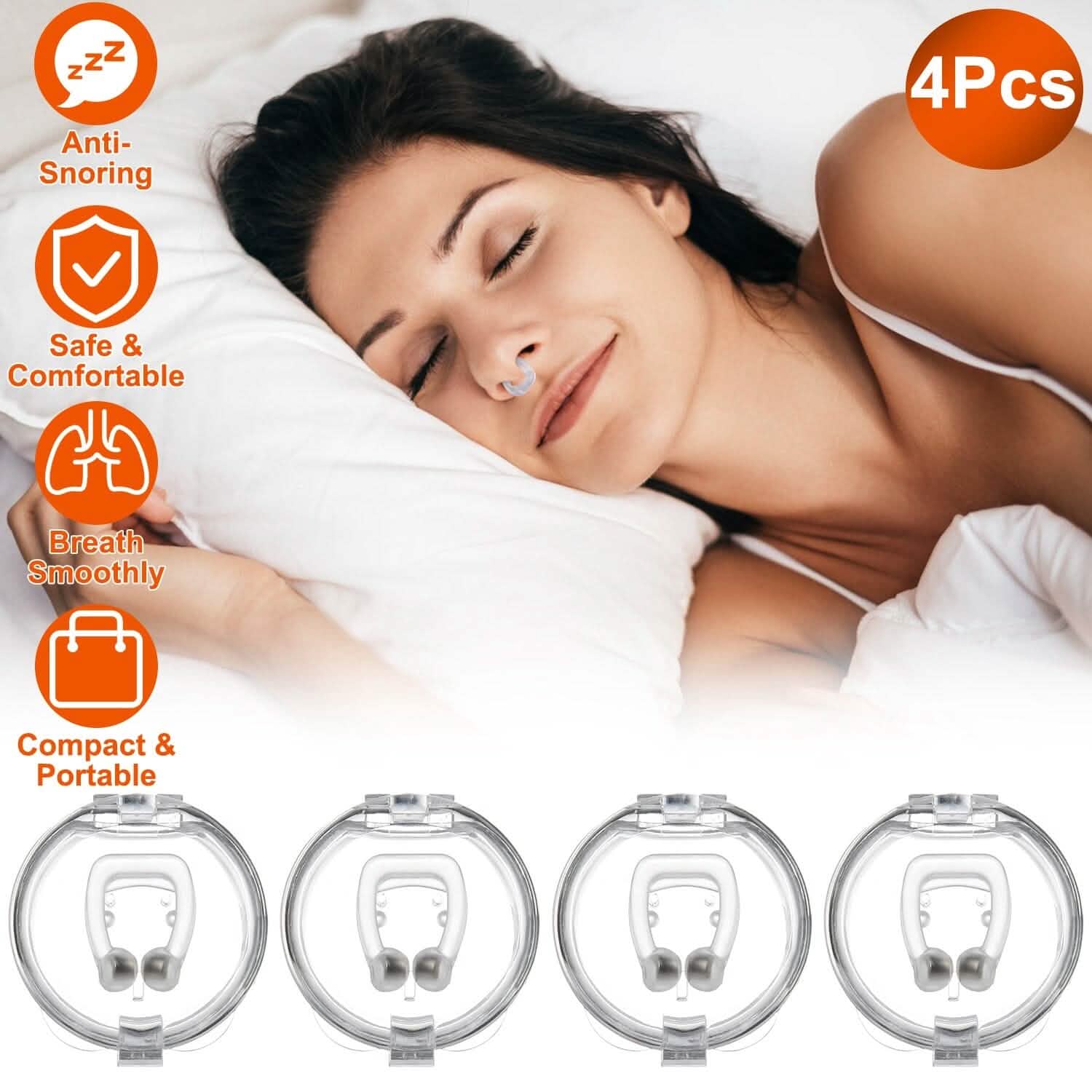 4-Pieces: Magnetic Nose Clip Anti Snoring Device Health & Wellness - Tophatter Daily Deals