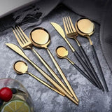 4-Pieces: Mirror Polish Dinnerware Set Stainless Steel Cutlery Set Flat Tableware Wine & Dining - Tophatter Daily Deals