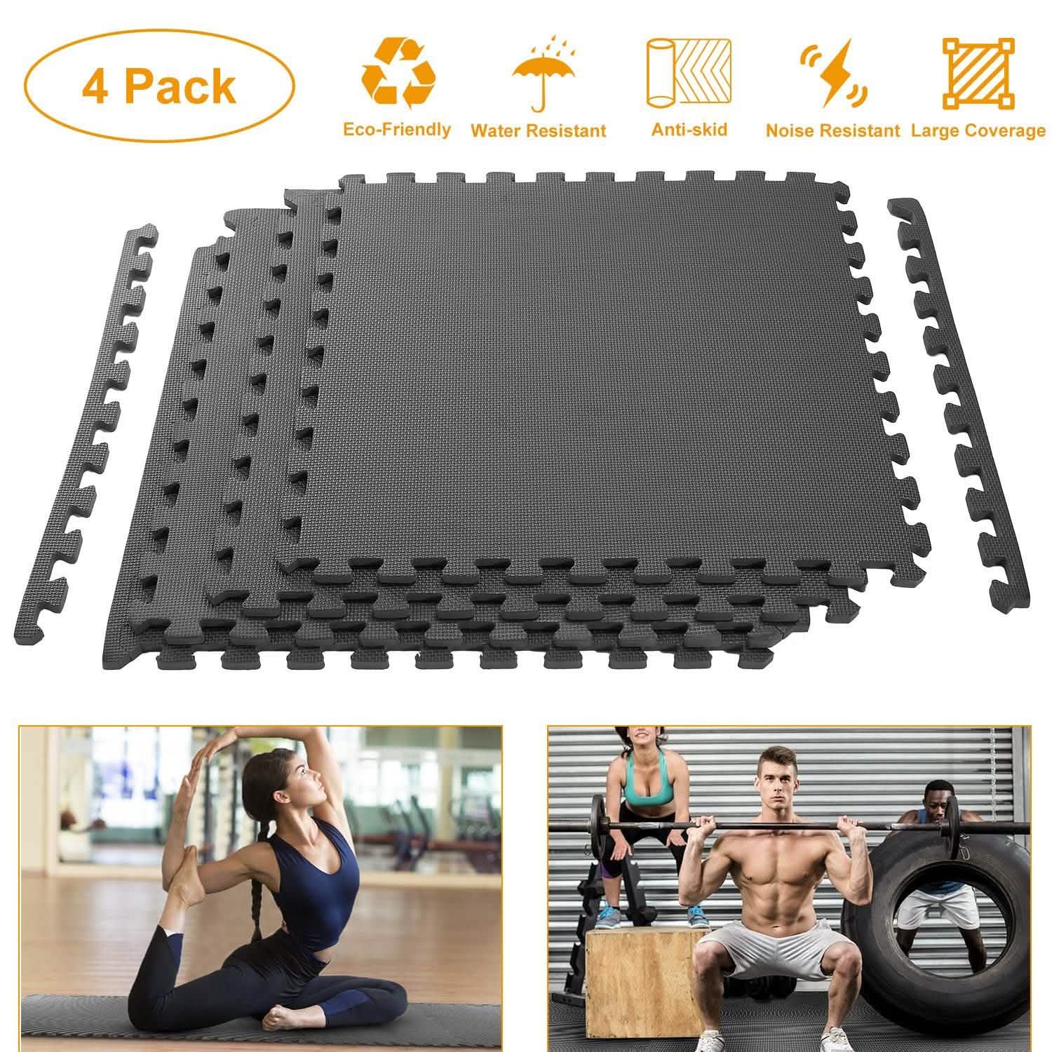 4-Pieces: Puzzle Exercise Foam Mat Fitness & Exercise - Tophatter Daily Deals
